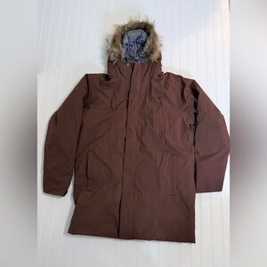 Moosejaw Men’s Hooded Down Winter Parka Jacket in Brown Walnut